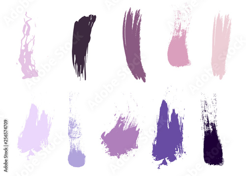 Craft label brush stroke backgrounds, paint or ink smudges vector for tags and stamps design. Painted label backgrounds patch. Color combinations catalog elements. Ink smudges, stains