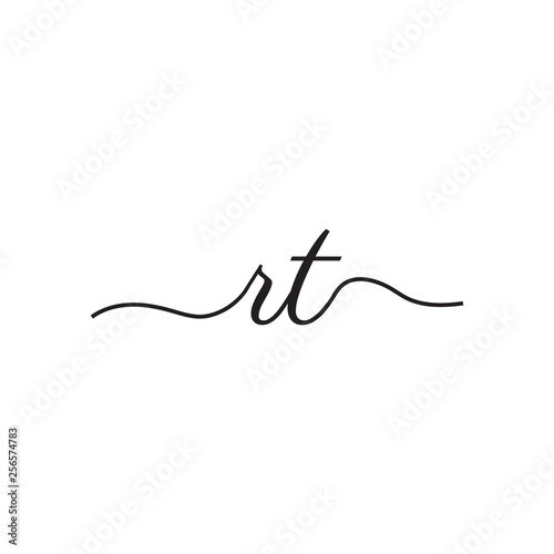 initials handwriting letters vector logo