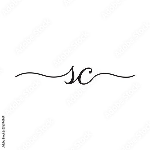 initials handwriting letters vector logo