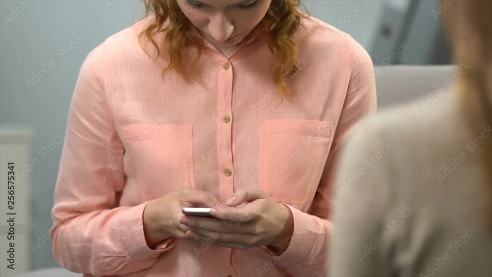 Female asking deaf friend phone number, conversation in sign language, dialogue