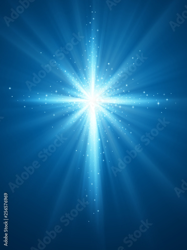 Bright Star Background with Cross