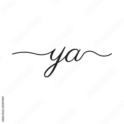 initials handwriting letters vector logo
