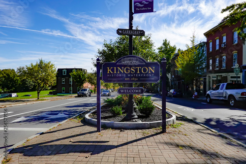 Kingston, New York, USA The Historic district. Sign photo