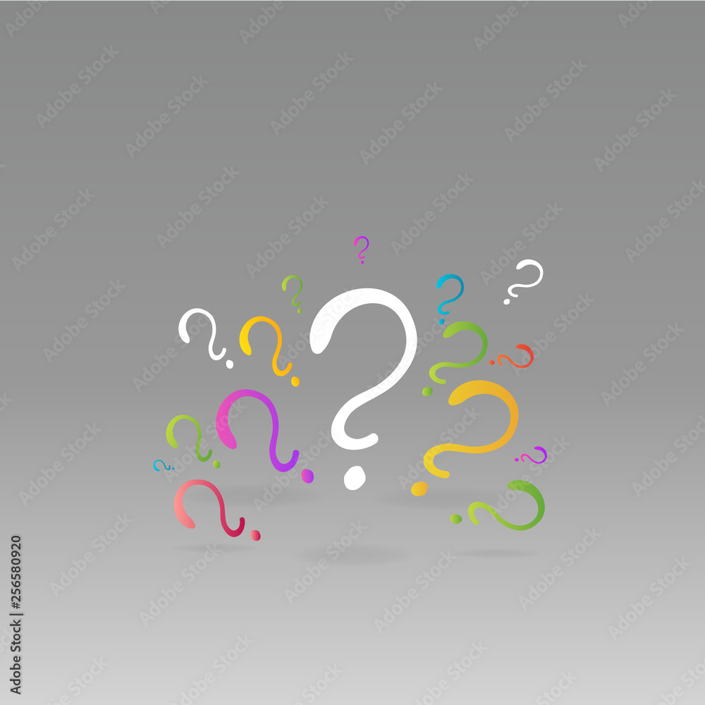 Fototapeta premium Question signs colorful vector illustration