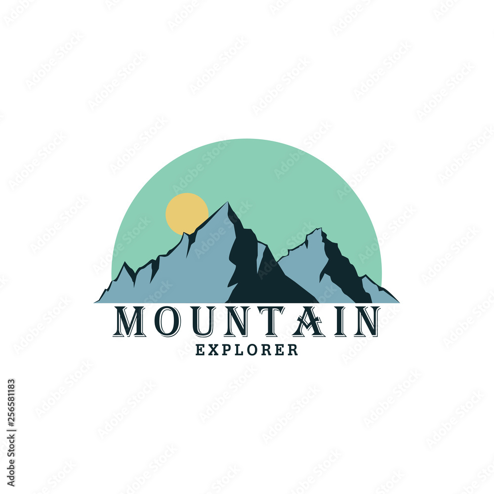 Forest, Mountain Adventure Logo, Explorer, Badge Vector Design, Sign, Icon Template