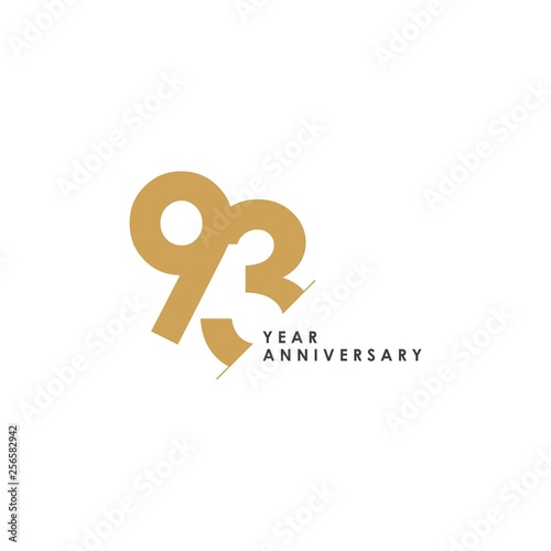 93 Year Anniversary Vector Template Design Illustration