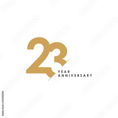23 Year Anniversary Vector Template Design Illustration