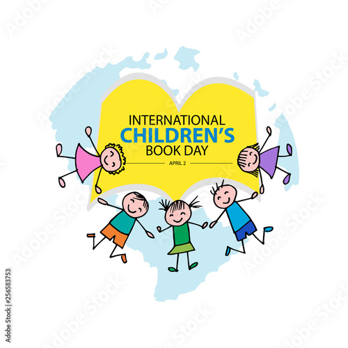 International Children s Book Day. April 2. Greeting card.