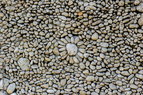 background stone wall, river stone for wall or garden decoration