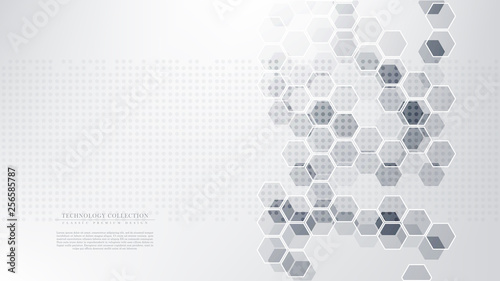 Technology futuristic internet system hexagonal abstract background vector