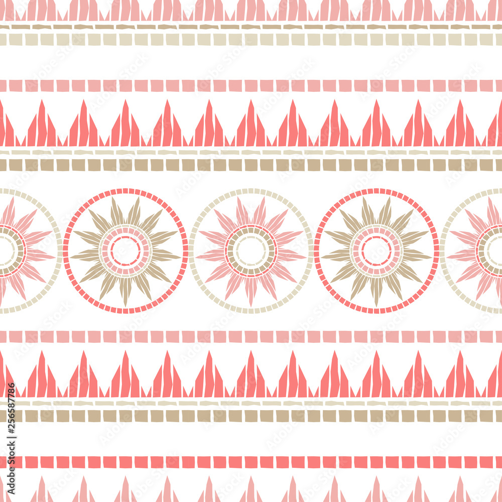 Naklejka premium Polka dot seamless pattern. Ethnic sun. Geometric background. Can be used for wallpaper, textile, invitation card, wrapping, web page background.