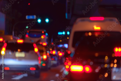 Abstract blur of Traffic jams in Bangkok city - row of cars on the bad traffic © bigy9950