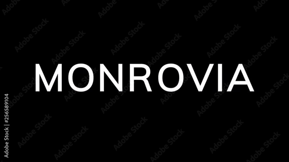 From the Glitch effect arises capital name MONROVIA. Then the TV turns off. Alpha channel Premultiplied - Matted with color black From the Glitch effect arises capital name MONROVIA. Then the TV turns off. Alpha channel Premultiplied - Matted with color black