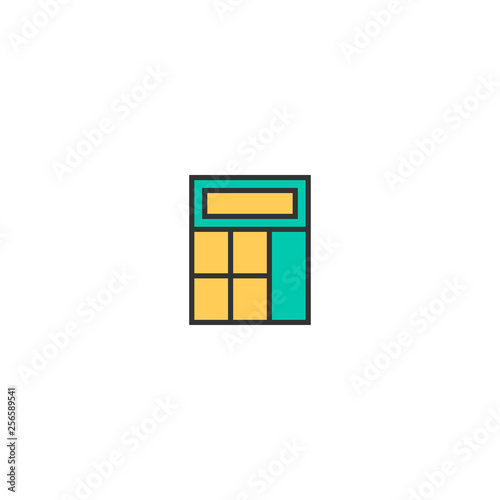 calculator icon line design. Business icon vector design