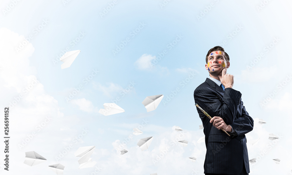 Inspiration of young creative businessman Inspiration of young creative businessman