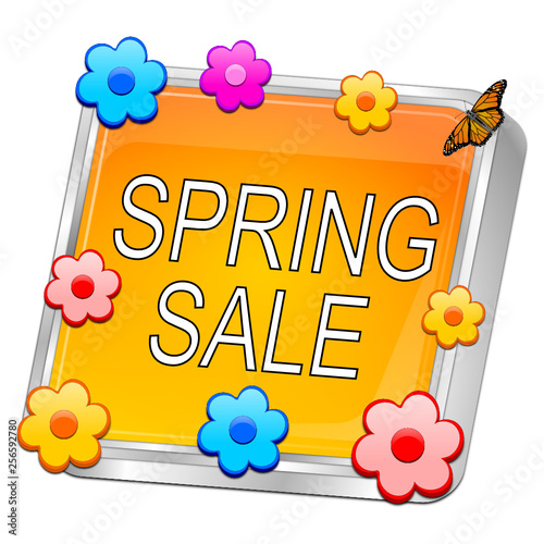 Spring Sale Button - 3D illustration