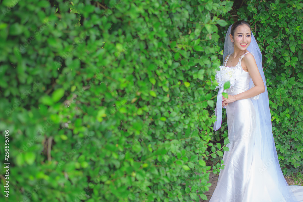 Wedding concept. Beautiful bride with bouquet Wedding concept. Beautiful bride with bouquet