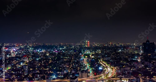 Wallpaper Mural Aerial hyperlapse of Mexico City at night in the San Antonio freeway Torontodigital.ca