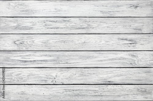 Natural background of white wooden plank boards horizontal