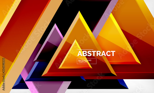 Flying triangles compostion geometric background