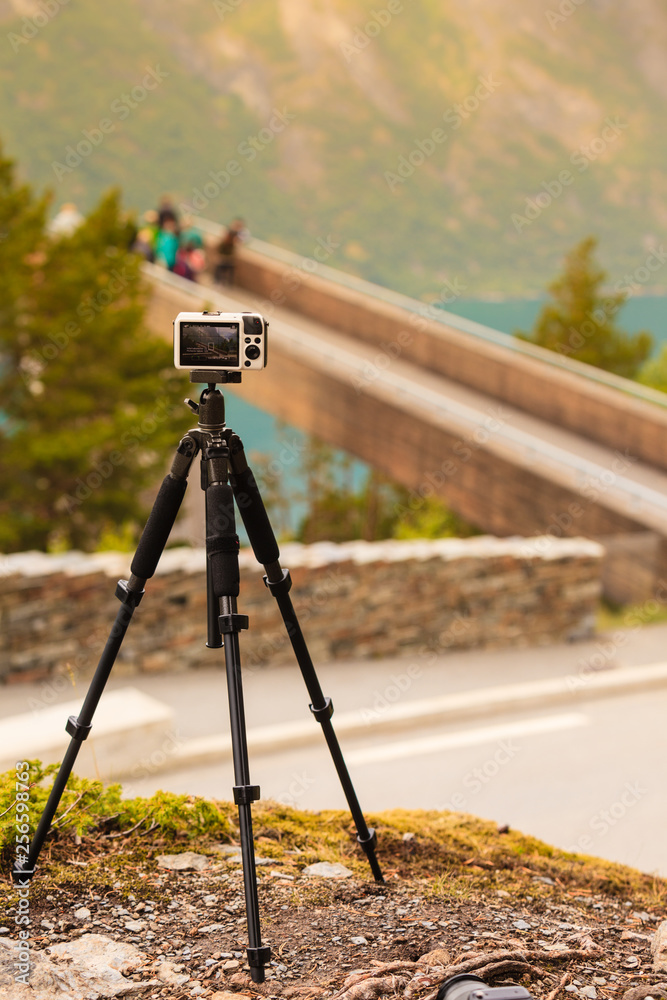 Camera in mountains, photography in wildlife Camera in mountains, photography in wildlife