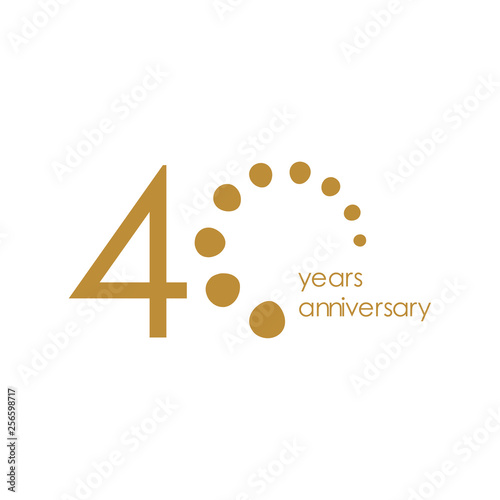 40 Year Anniversary Vector Template Design Illustration