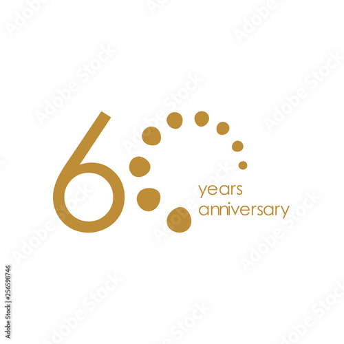 60 Year Anniversary Vector Template Design Illustration