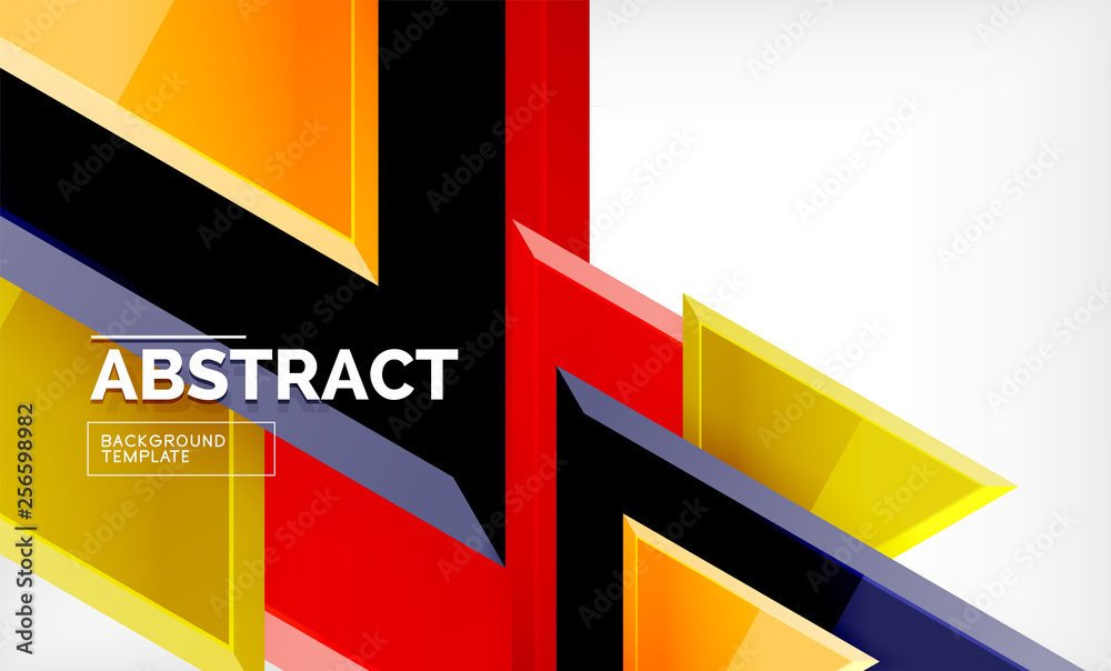 Flying triangles compostion geometric background Flying triangles compostion geometric background