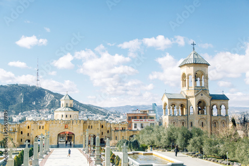 Ancient architecture of churches and monasteries in Georgia. Historical places and attractions. photo