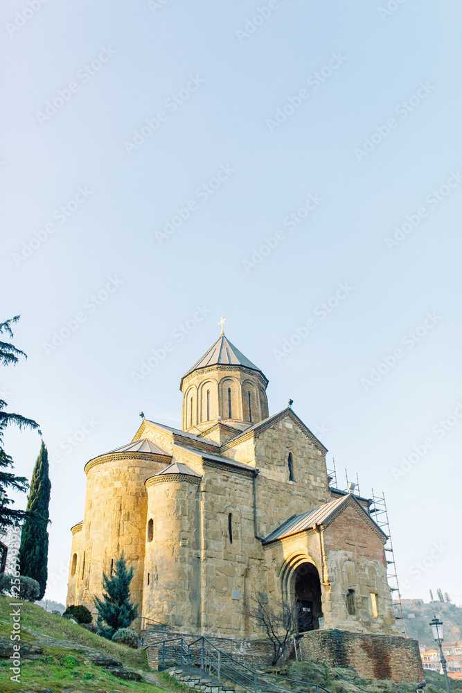 Ancient architecture of churches and monasteries in Georgia. Historical places and attractions.