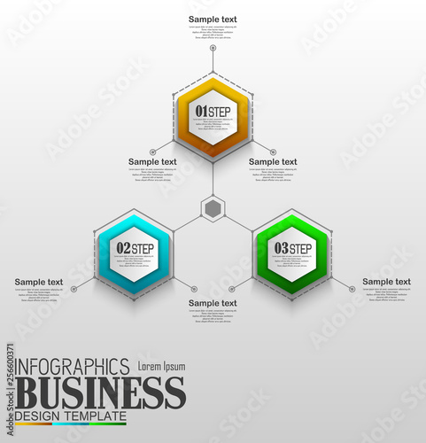 Infographics Business Template concept with 3 options