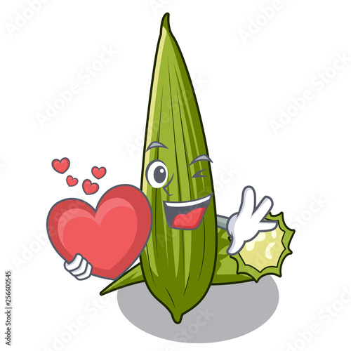 With heart luffa in the a cartoon shape