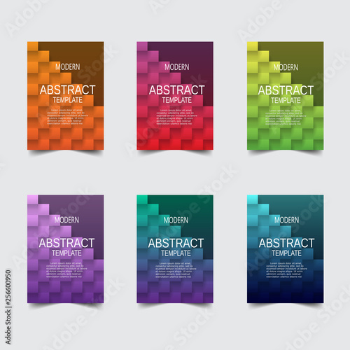 Modern abstract covers set. Colorful poster background, vector design.
