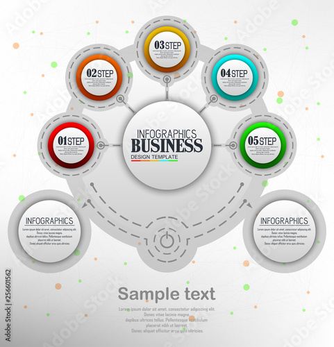 Infographics Business Template concept with 5 options