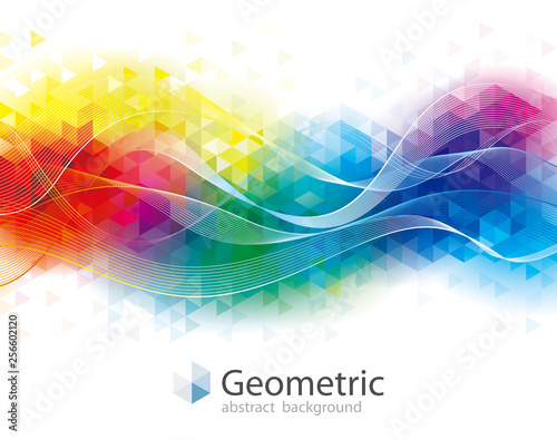 Colorful geometric and wave abstract modern background.