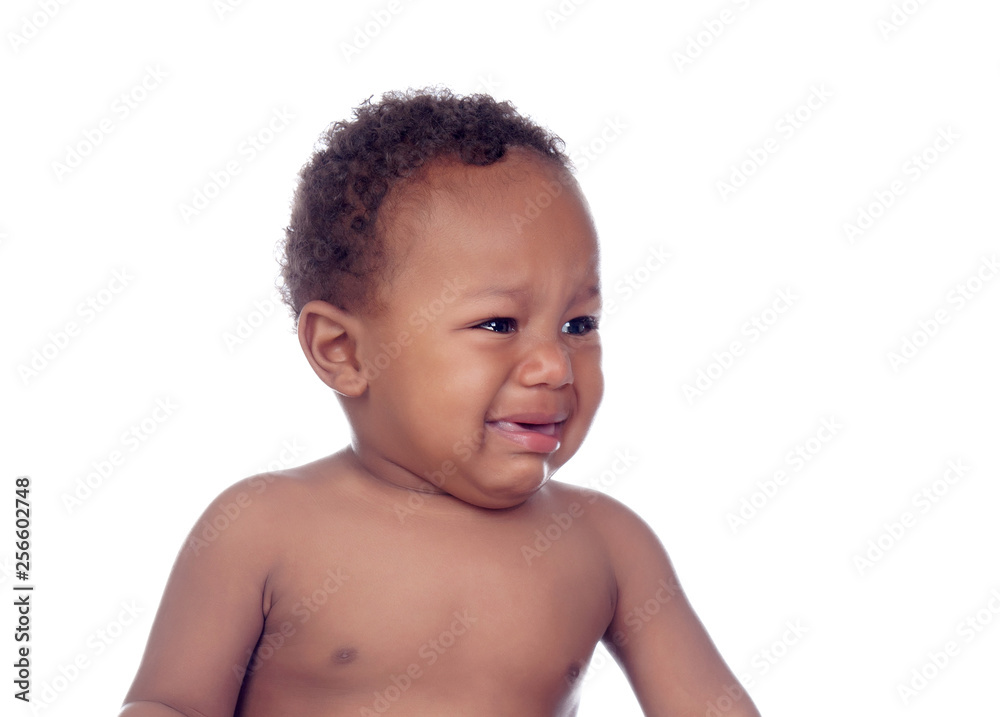 Beautiful Afro-American baby crying Beautiful Afro-American baby crying