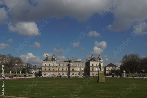 Luxembourg Palace and garden in Paris, France.