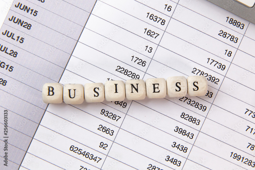 The Business word on wood cube business content image. The Business word on wood cube business content image.