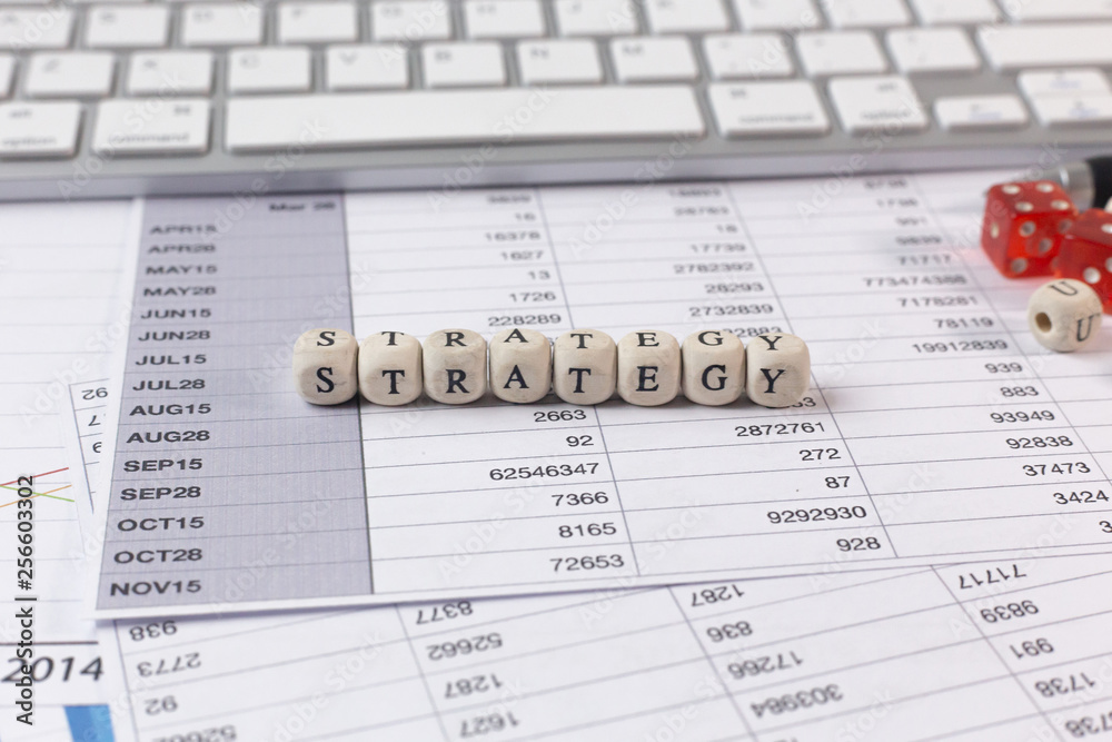 The strategy word on wood cube business content image. The strategy word on wood cube business content image.