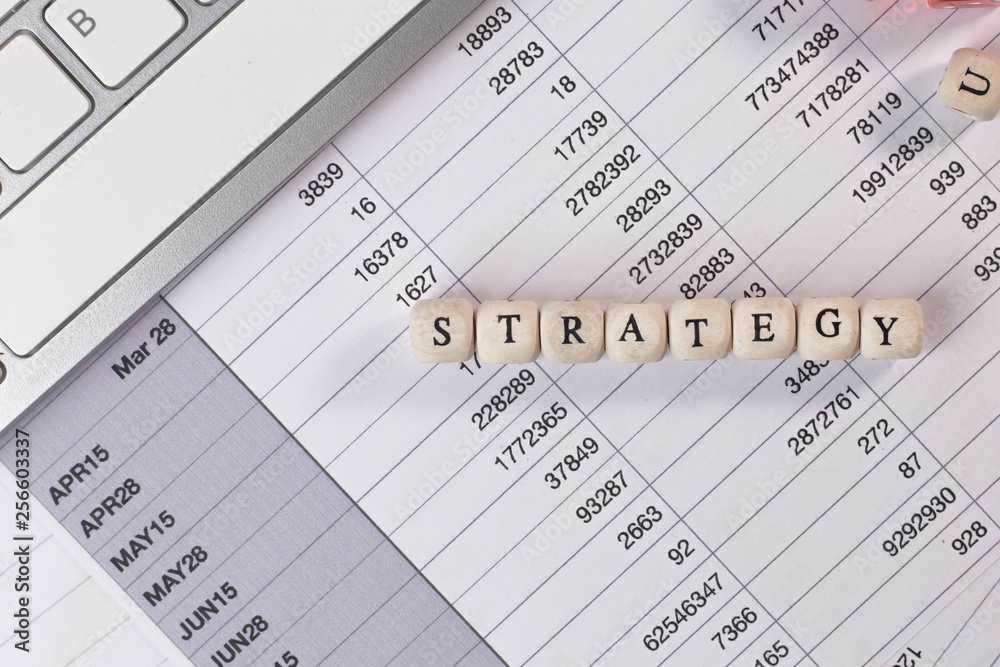 The strategy word on wood cube business content image. The strategy word on wood cube business content image.