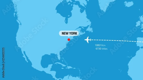  New Delhi to New York Flight Travel Route