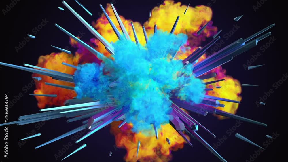 Colored smoke explosion in 4K