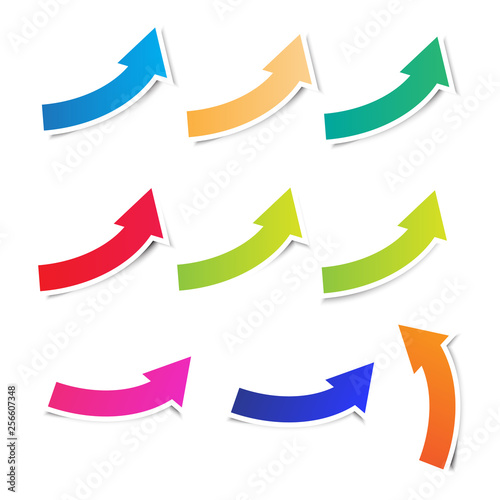 Colorful arrows with shadows