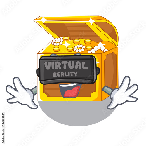 Virtual reality treasure underwater cartoons in the water