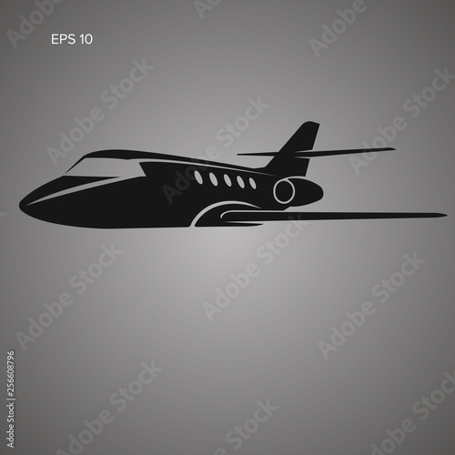 Private jet vector icon. Business jet illustration.