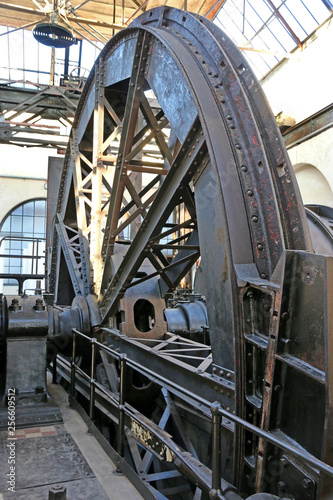 Vintage mine winding machinery