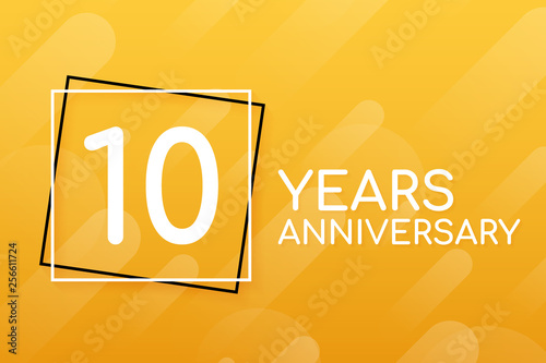 10 years anniversary emblem. Anniversary icon or label. 10 years celebration and congratulation design element. Vector illustration.
