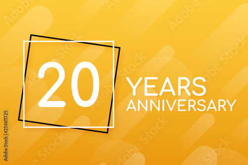 20 years anniversary emblem. Anniversary icon or label. 20 years celebration and congratulation design element. 