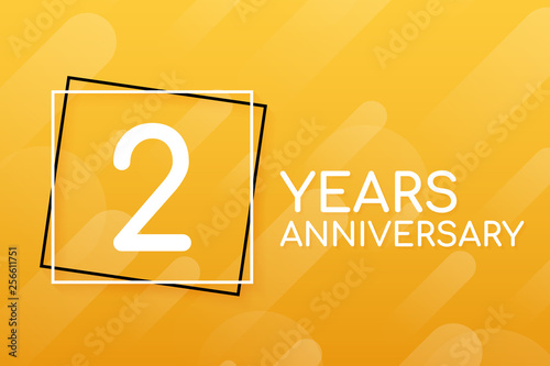 2 years anniversary emblem. Anniversary icon or label. 2 years celebration and congratulation design element. Vector illustration.