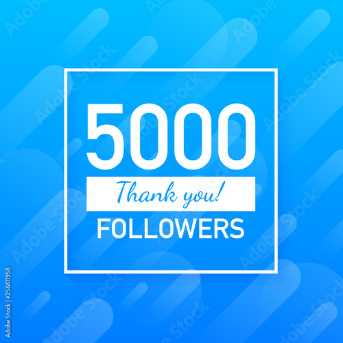 5000 followers, Thank You, social sites post. Thank you followers congratulation card. Vector illustration.